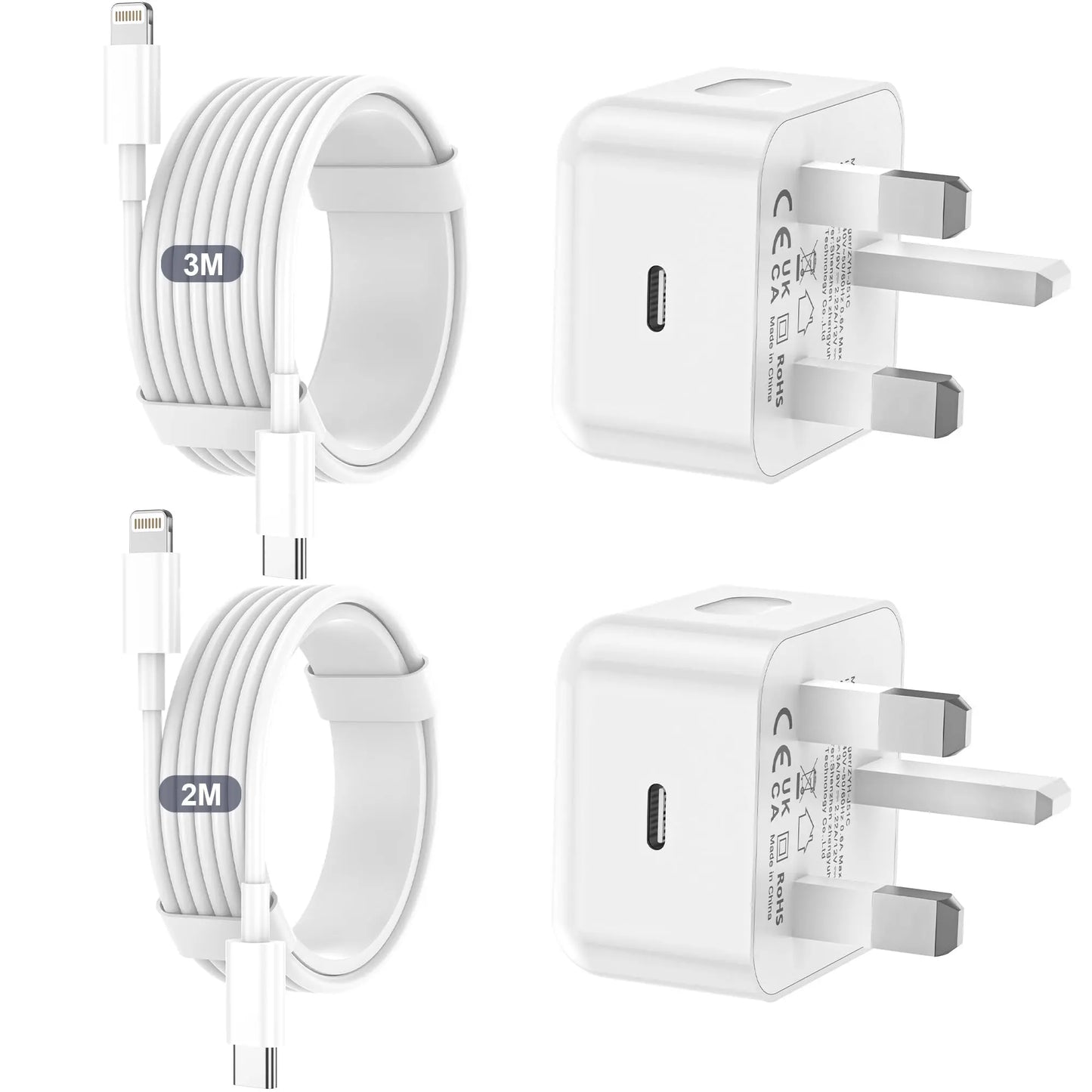 iPhone Charger Fast Charge, 2Pack 20W Apple Charger UK Plug With iPhone Charger Cable [Apple MFi Certified] 3.0A Fast Charging Lightning Cable for iPhone 14 13 12 11 Pro Max XS XR 8 7 6 Plus 5, iPad Voltix IE