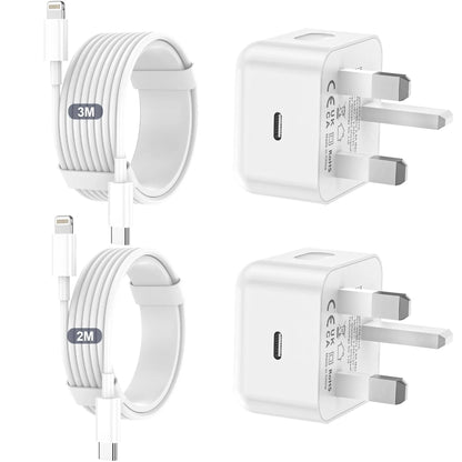 iPhone Charger Fast Charge, 2Pack 20W Apple Charger UK Plug With iPhone Charger Cable [Apple MFi Certified] 3.0A Fast Charging Lightning Cable for iPhone 14 13 12 11 Pro Max XS XR 8 7 6 Plus 5, iPad Voltix IE