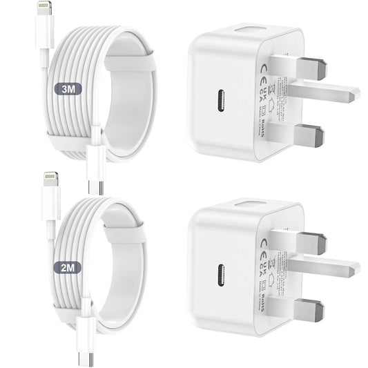 iPhone Charger Fast Charge, 2Pack 20W Apple Charger UK Plug With iPhone Charger Cable [Apple MFi Certified] 3.0A Fast Charging Lightning Cable for iPhone 14 13 12 11 Pro Max XS XR 8 7 6 Plus 5, iPad Voltix IE